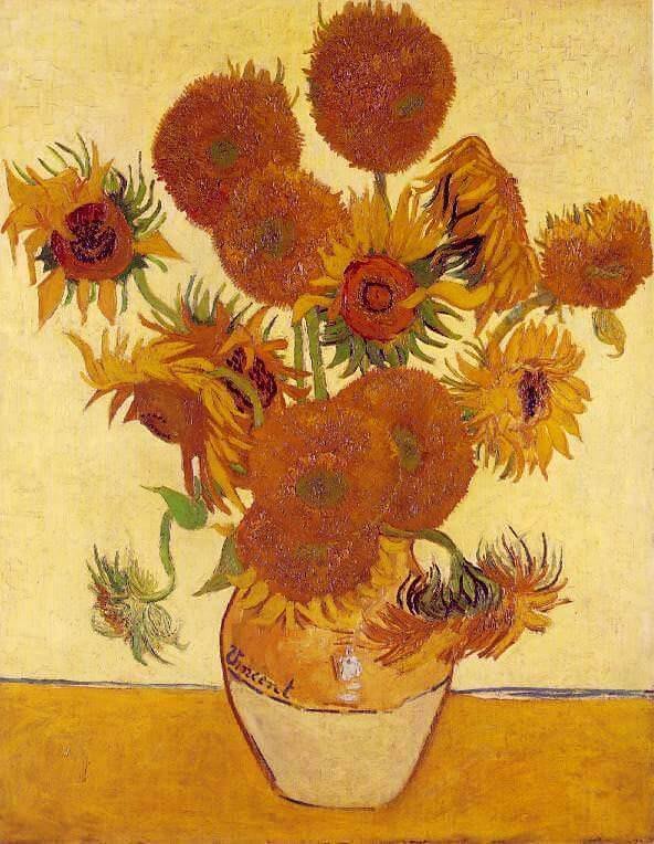 Vaso com Quinze Girassóis. 1888 - Localização : National Gallery, Londres