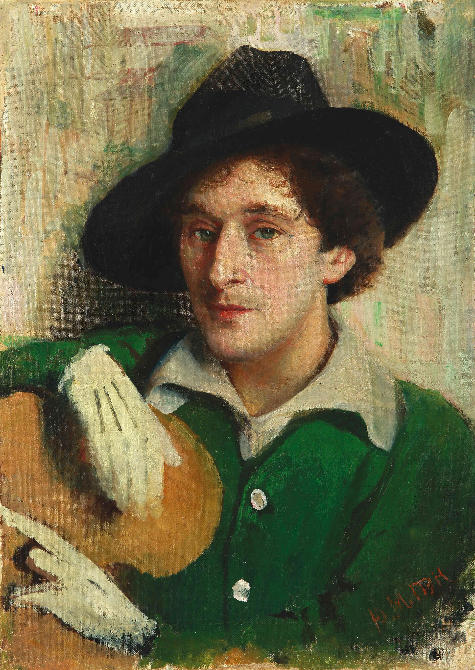 Pintura a óleo de Marc Chagall, mostrando cenas bíblicas em tons pastéis suaves com elementos arquitetônicos distorcidos.