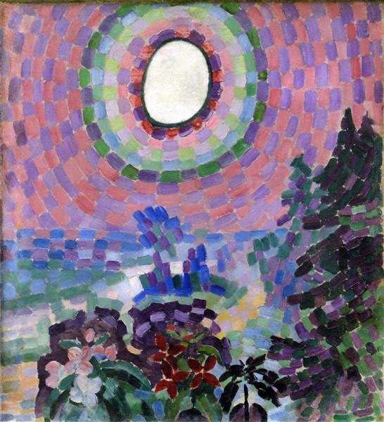 Opera orfica di Robert Delaunay, caratterizzata da astrazione geometrica e luminosità.