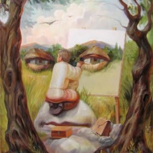 Pintura de ilusiones ópticas de Oleg Shupliak