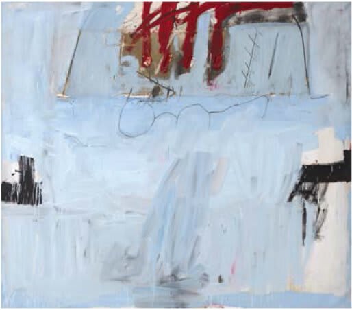 Blau amb quatre barres roges (Blue with four red bars) by Antoni Tàpies