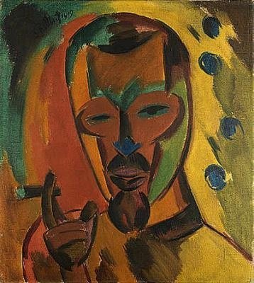Autorretrato con Cigarro. Karl Schmidt-Rottluff. 1919 (expresionismo)