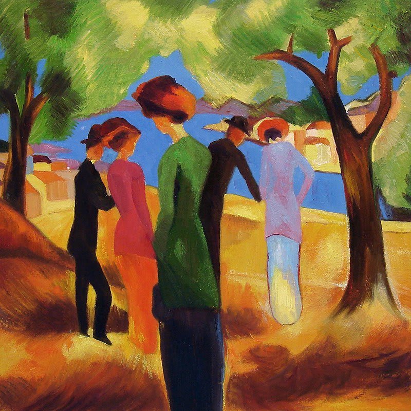 Dama con una Chaqueta Verde. August Macke. 1913 (expresionismo)