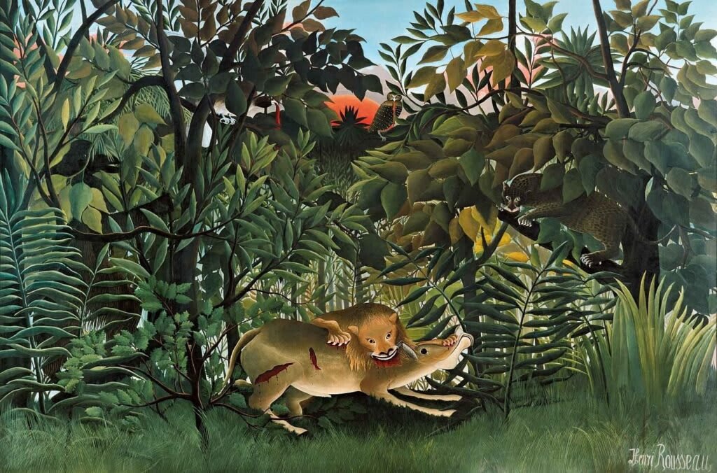 El León Hambriento. Henri Rousseau. 1905. Localização: Fondation Beyeler, Riehen.