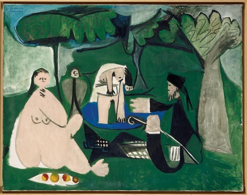 El Almuerzo sobre la Hierba. Pablo Picasso. 1960 - Óleo sobre lienzo (114 x 146cm) - Ubicación: Museo Picasso, París