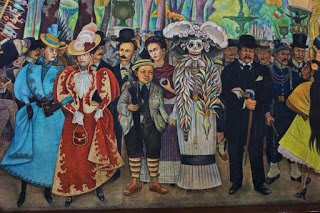 Détail de la scène centrale du mural de Diego Rivera