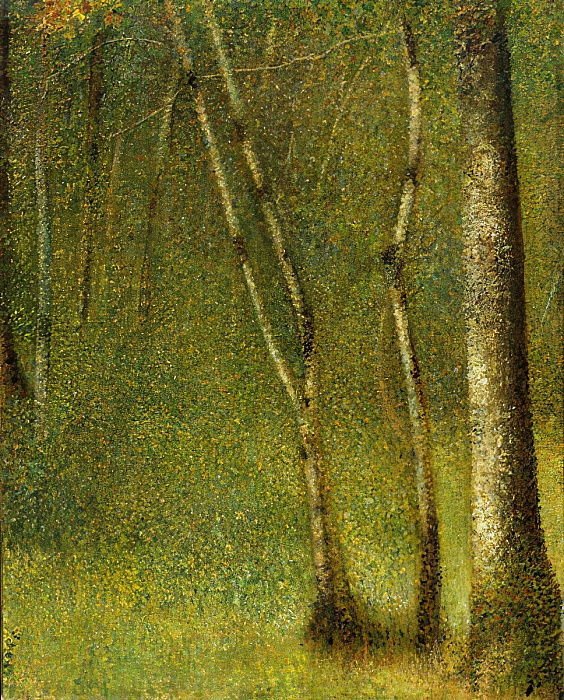 Georges Seurat: Biografía y el Puntillismo - El bosque en Pontaubert