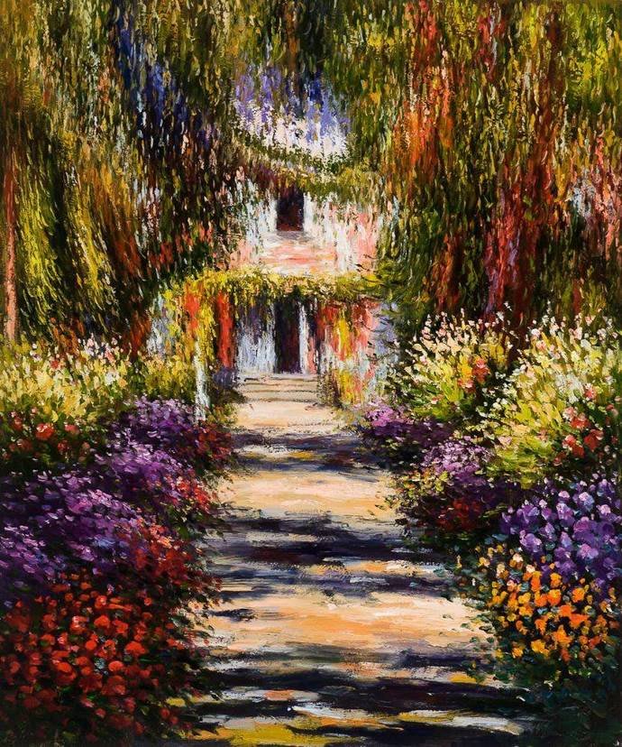 Garden in Giverny, a painting by Claude Monet