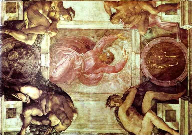 Dios separa la luz de las tinieblas. Capilla Sixtina. Michelangelo