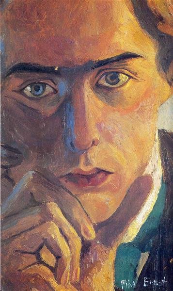 Autoportrait de Max Ernst, datant de 1909, montrant le jeune artiste