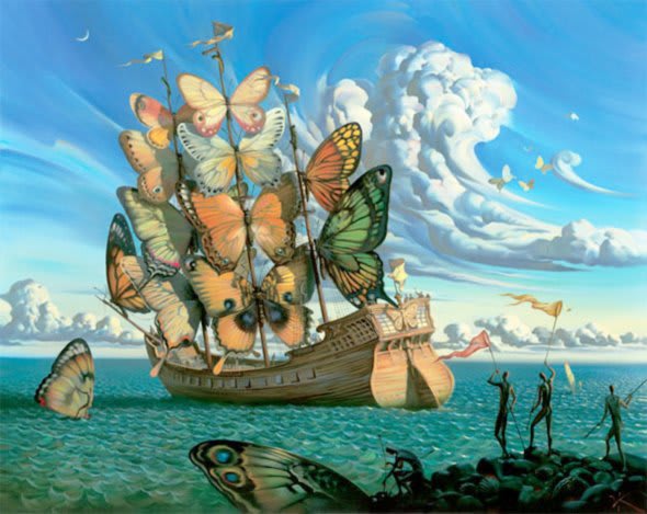 Vladimir Kush - Die Abfahrt des Flügelschiffes