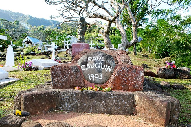 Tumba de Gauguin en la Isla Hiva Oa.