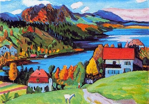Vista de la Casa con la Montaña de Murnau, Gabriele Münter