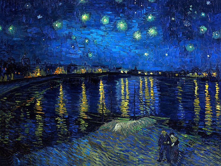 Nuit étoilée sur le Rhône. Vincent van Gogh. 1888 - Expressionnisme