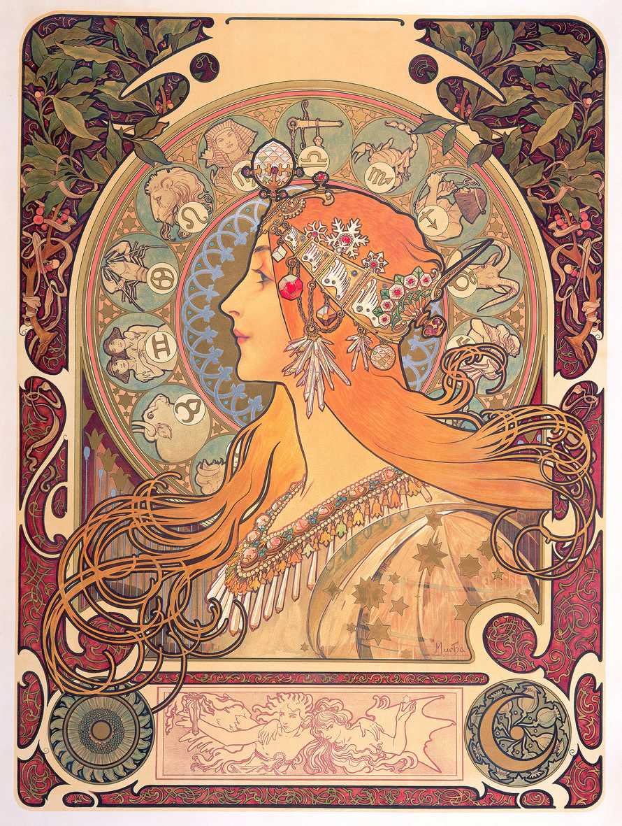 Detalhe arquitetônico Art Nouveau com ferro forjado e vidro