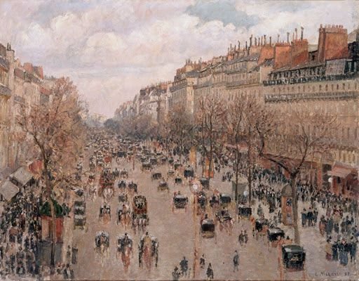 El Boulevard Montmartre por Camille Pissarro