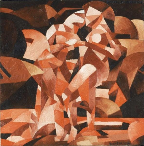 Pittura astratta di Francis Picabia, 'Danze in Primavera', 1912, con figure stilizzate e colori vivaci che evocano movimento.