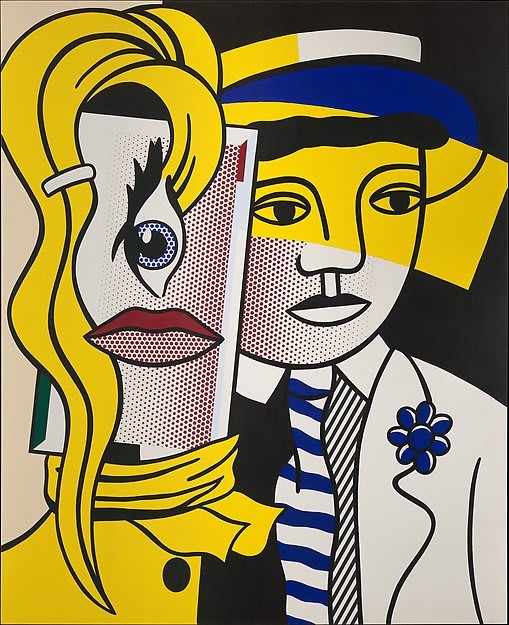 Saliendo. Roy Lichtenstein. 1978. Óleo y acrílico sobre lienzo (220,3 x 178,1 cm). Museo Metropolitano de Arte de Nueva York, EE. UU.