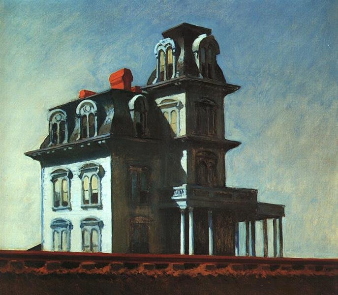 Casa cerca de la Vía del Tren, una pintura de Edward Hopper de 1935.