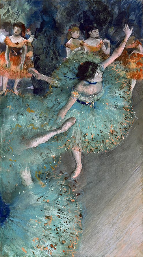 Bailarinas en el Escenario. Edgar Degas. 1879