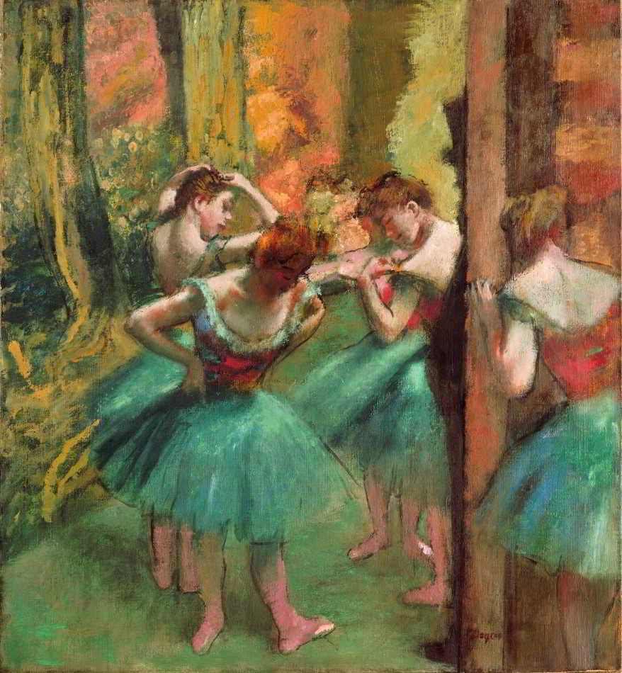 Bailarinas en Rosa y Verde. Edgar Degas. 1890
