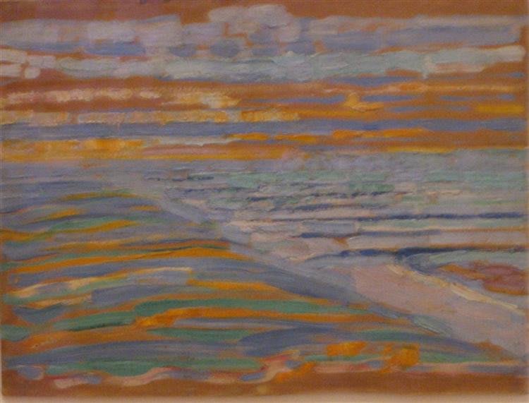 Vista de las Dunas con Playa y Muelle de Piet Mondrian, del año 1909.