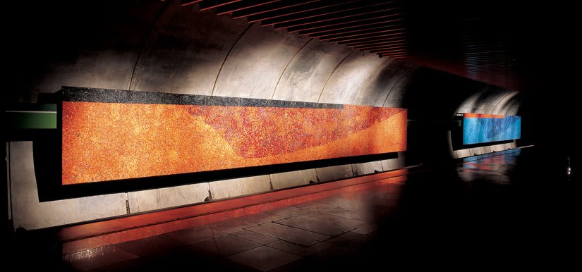 Estación Consolação del Metro, SP, 1991. Paneles de vidrio
