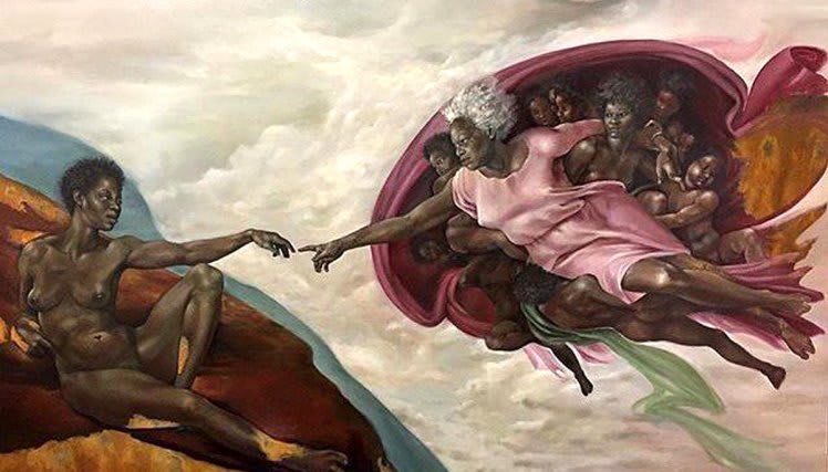 Œuvre de l'artiste américaine Harmonia Rosales