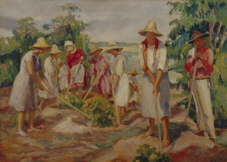 Pintura 'Cafezal' de Georgina de Albuquerque
