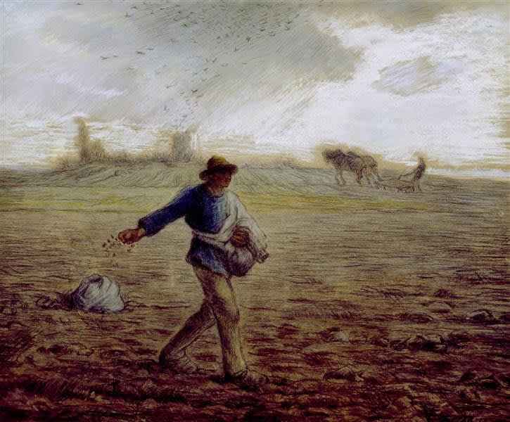 Le Semeur de Jean-François Millet, un travailleur agricole en pleine action, vers 1865