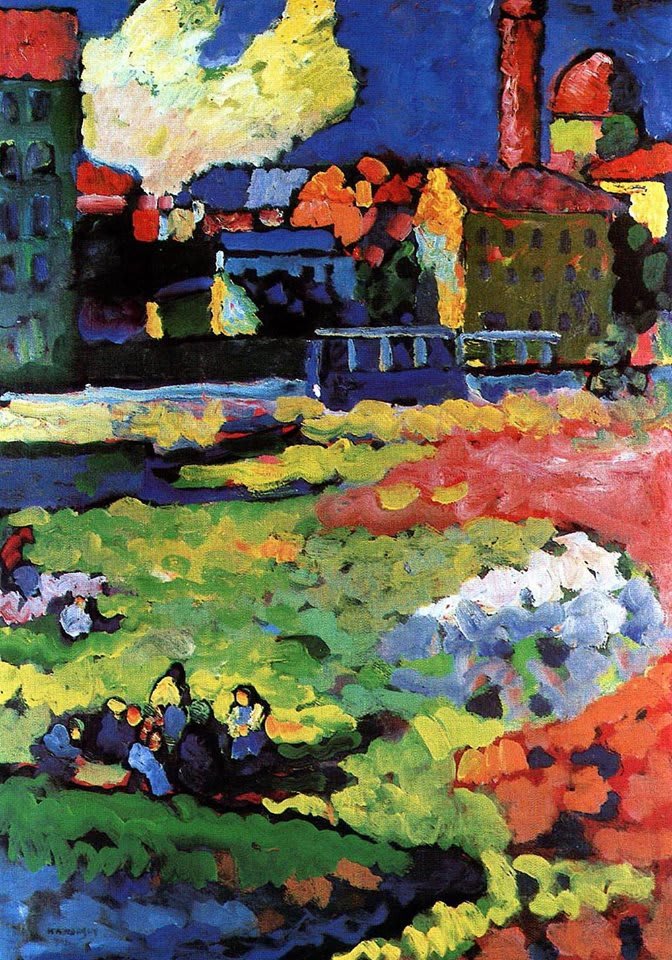 Múnich con la Iglesia de Santa Úrsula. Wassily Kandinsky. 1908