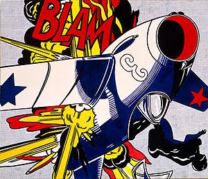 Œuvre pop art de Roy Lichtenstein, Blam, de 1962, représentant une explosion stylisée.