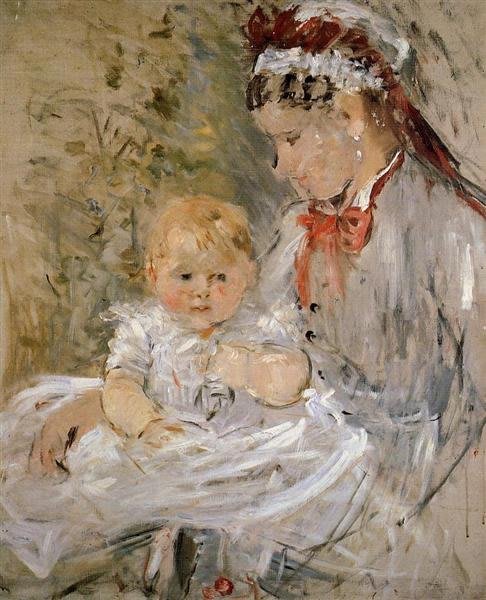 Julie Manet et sa nourrice, par Berthe Morisot