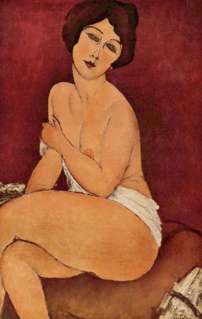 Amedeo Modigliani: Desnudo sentada en un diván