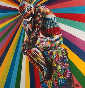 Biografía de Eduardo Kobra - Este mural, con la figura de la famosa escultura “El Pensador”, es un doble homenaje al escritor Dante Alighieri y al escultor Auguste Rodin. Se inició en noviembre de 2013 y se finalizó en 2014 (12x11m). Se encuentra en el Senac Tatuapé (SP).