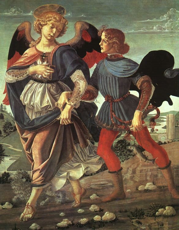 Tobia e l'Angelo. Verrocchio. 1470–1475