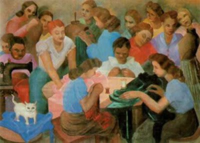 Seamstresses by Tarsila do Amaral, 1950.