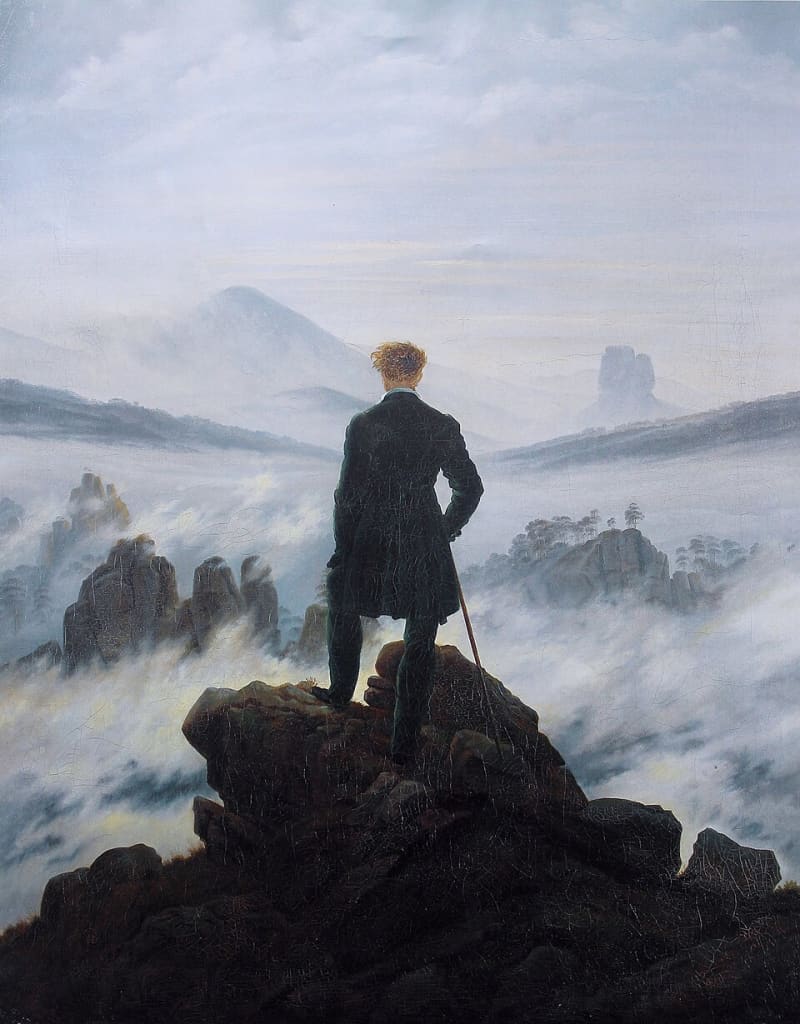El Caminante sobre el Mar de Niebla de Caspar David Friedrich