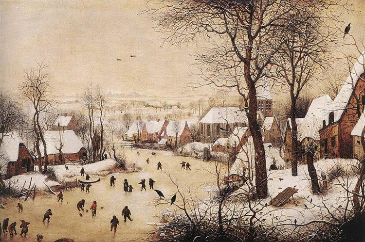 Paisaje Invernal con Patinadores