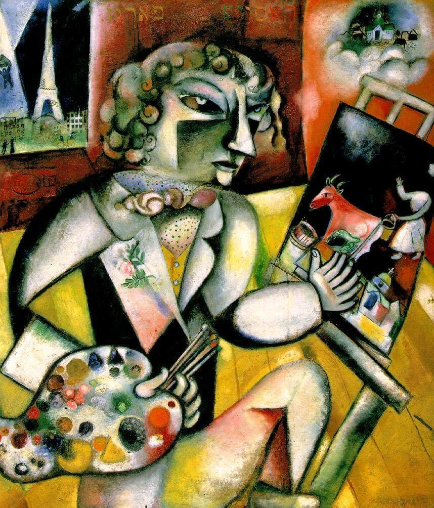 Autorretrato con siete dedos. Marc Chagall. 1913