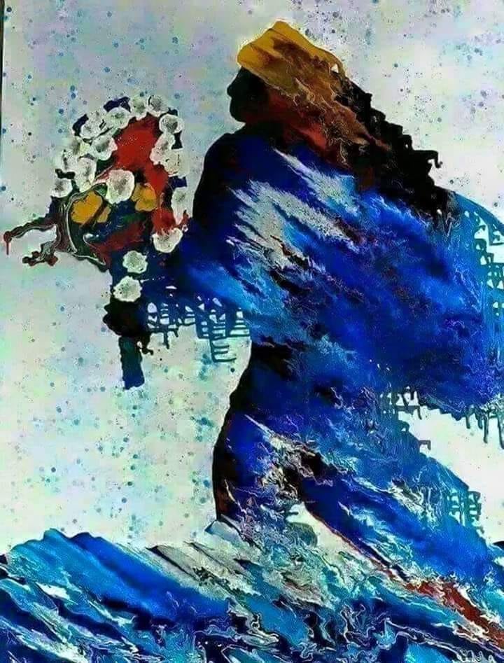 Pittura di Iemanjá, madre degli orixás e regina dei mari