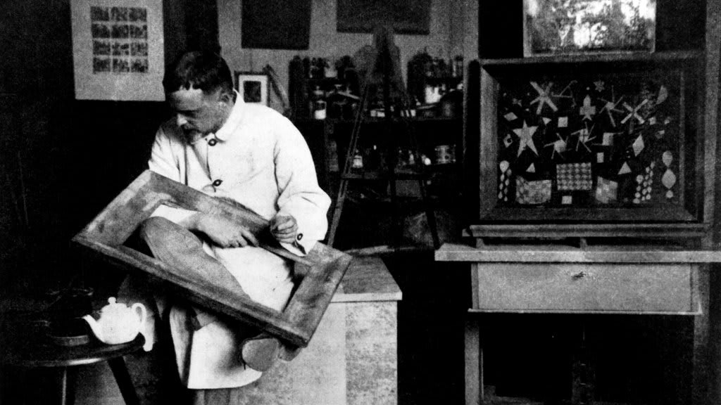 Paul Klee in a Bauhaus studio, Weimar. 1920s