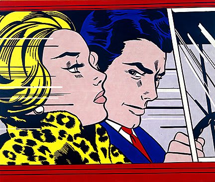 Pittura 'In Macchina' di Roy Lichtenstein, 1963, presso la Scottish National Gallery of Modern Art.