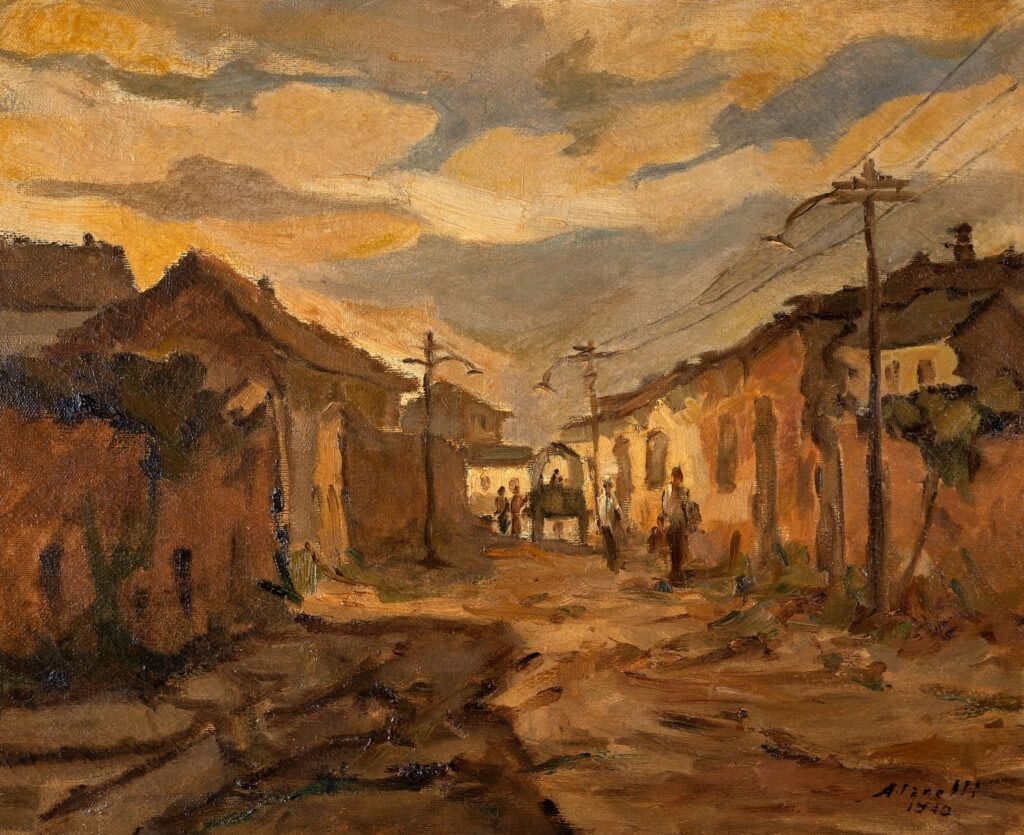 Peinture de 'Villages' par Arcangelo Ianelli, de l'année 1942.