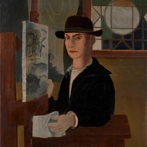 Autoportrait avec un chevalet, 1951.