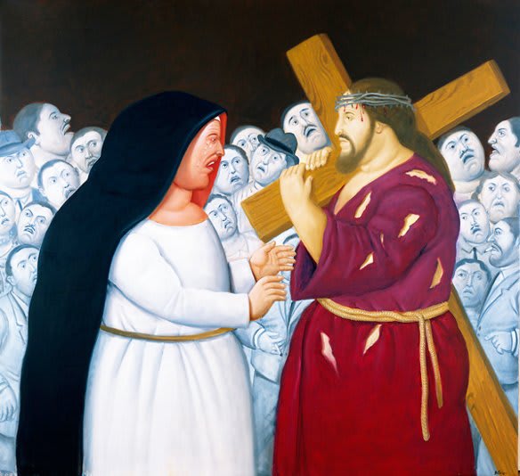 La Via Sacra di Fernando Botero - Gesù e Maria