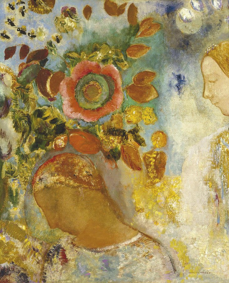 Dos Niñas entre Flores, de Odilon Redon, obra de 1912