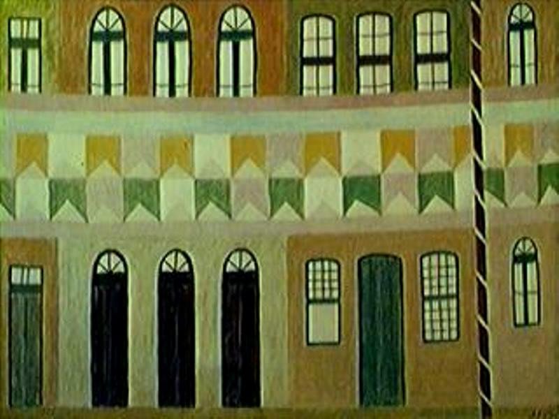 Alfredo Volpi - Fachada con banderitas