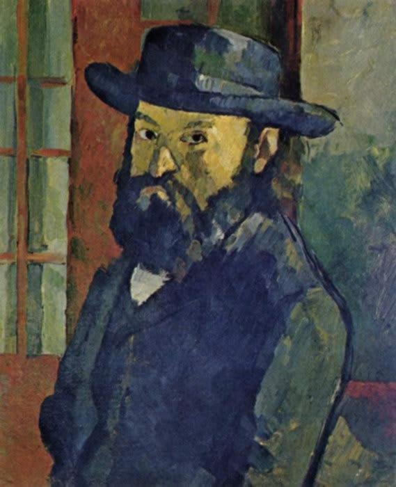 Autorretrato de Paul Cézanne con sombrero