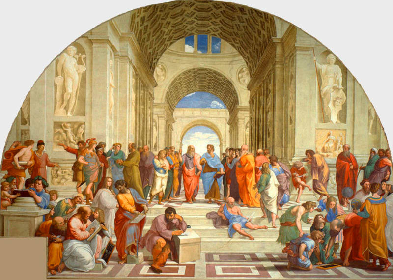 La Escuela de Atenas, imponente fresco de Rafael Sanzio